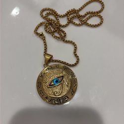 18GPL Evil Eye Pendant Necklace 20’