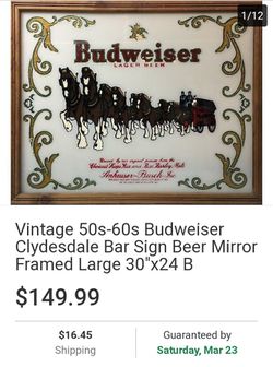Vintage Budweiser Mirror