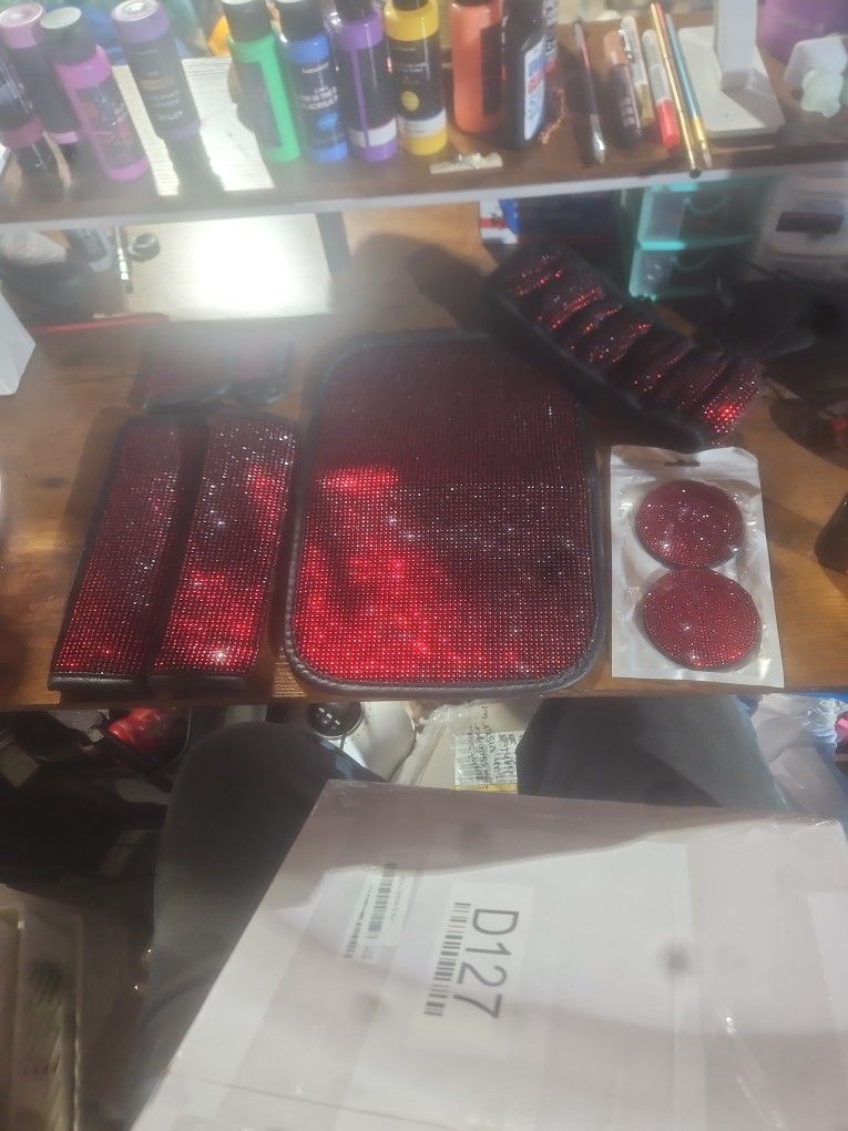 Car Accessories Covers- Blingy Red