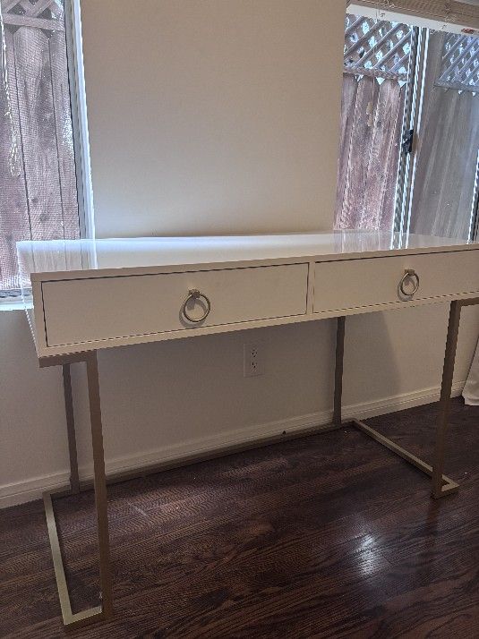 Modern White & Gold Desk