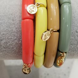 Acrylic Tube Bracelets. 6.5" Stretch.  All X $5.00
