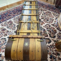 Vintage Adirondack 8ft TOBOGGAN Rare Two Tone Wooden Sled Retro Winter Decor Ski Resort Winter Sports Ski Logde