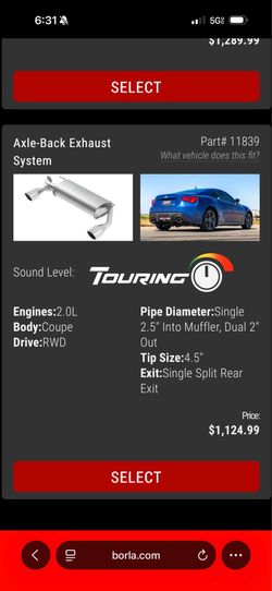 Borla exhaust Frs/ brz/ 86 gt