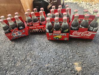 5 Collectible Coke Cola Sets Nascar,hot August Nights Baeeball