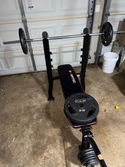 Weight bench with weights
