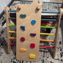 Kids Climbing Tower With Slide And Climbing Rocks