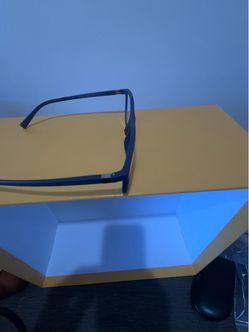 Blue Rectangle Frame Eyeglasses