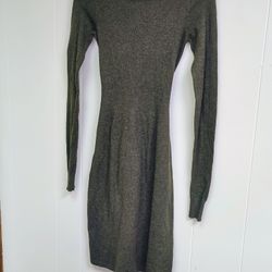 xs Patty Boutik Stretchy Green (?) Knit Sweater Dress With Super Long Back Sash.