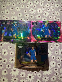 William Saliba 3-Card Panini Select Soccer Lot