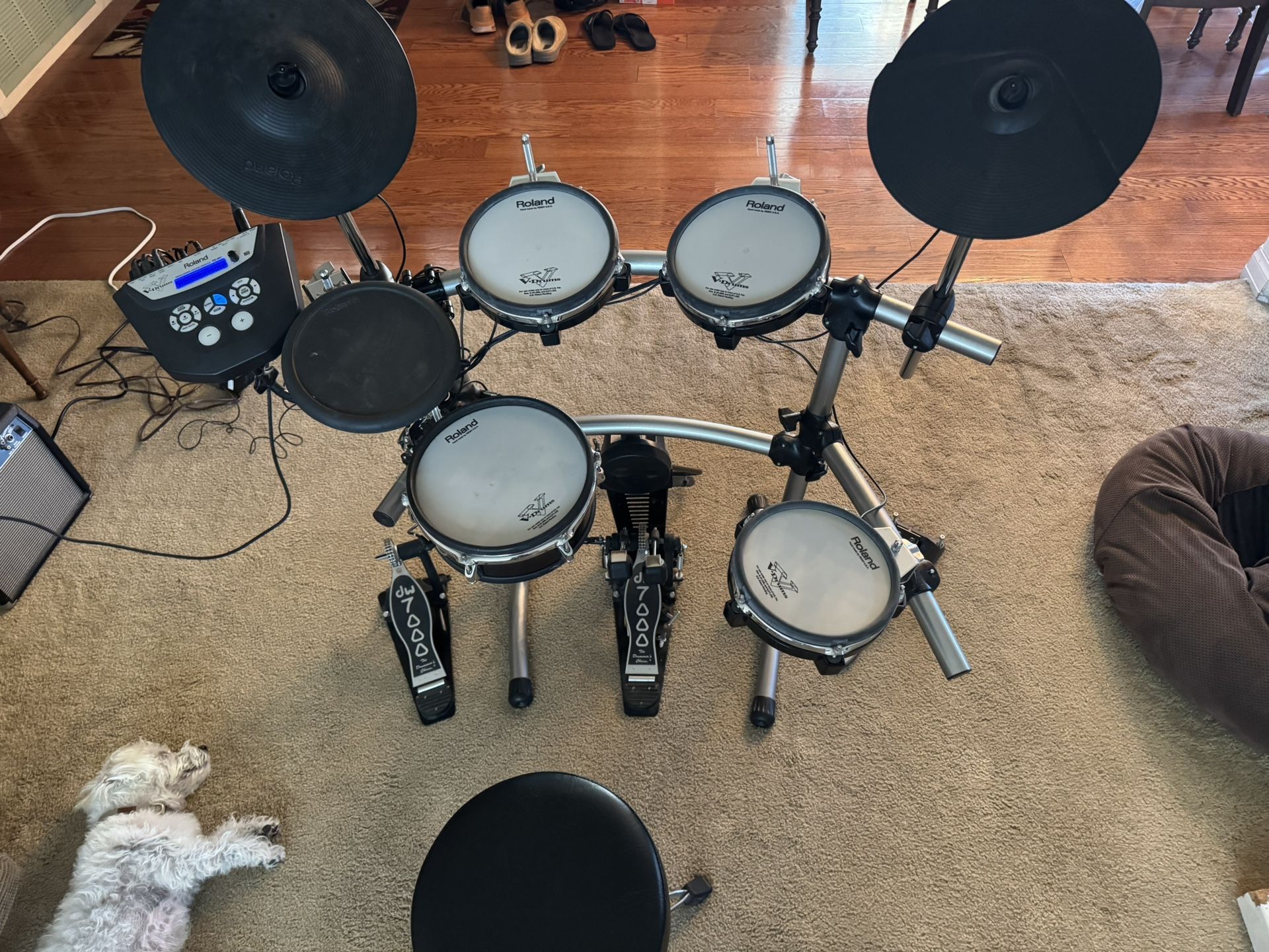 Roland TD-6KV Electronic Drum Kit - Complete w/ Double Bass Pedal