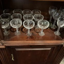 ANTIQUE CUT CRYSTAL STEMWARE