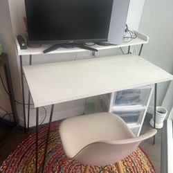 Desk And Chair With XL Black Mouse Pad