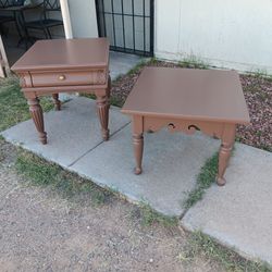 Set of unmatched Beautiful Brown Side or End Tables