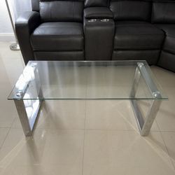 Glass Chrome Coffee Table 
