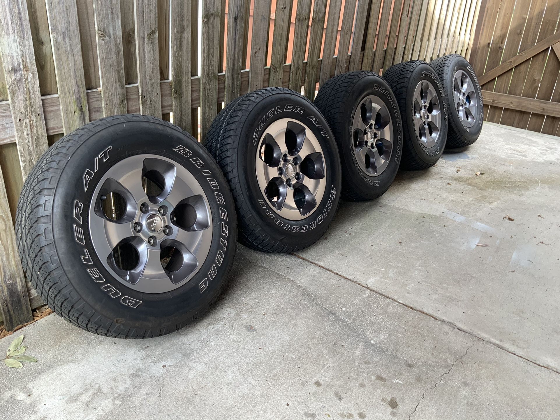 Jeep wheels and tires - set of 5 ——— 18” Super Clean......   $525.00