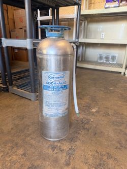 Vintage Chrome  Fire Extinguisher * empty