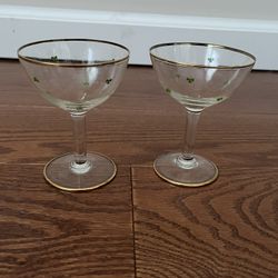 Vintage Pair Of Shamrock, Irish Coffee Glasses