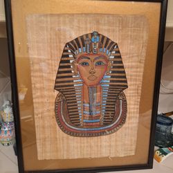 Egyptian art On Papyrus Paper Framed And Matted