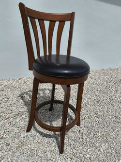 swivel stool cherry dark wood chair