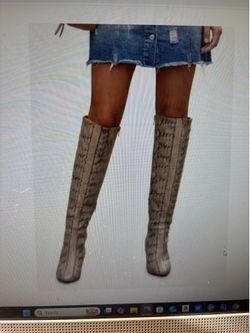 Louise et Cie leather boots tall women boots snake pattern NEW