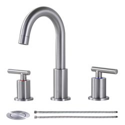 8 in. Widespread Double Handle Bathroom Faucet in Brushed Nickel