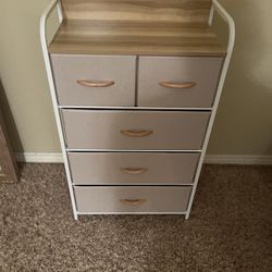 NEW - Fabric Dresser with Wood Platform