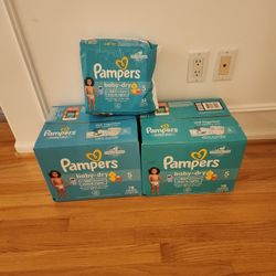 NEW! 180 Pampers Size 5 Factory Sealed Non Smoking Home 
