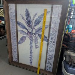 Large Framed Artwork About 42in Tall And 31.5in Wide Good Condition 