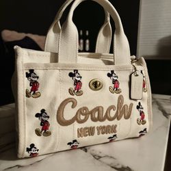 Coach Disney Mickey Mouse 26 Cargo Bag Canvas