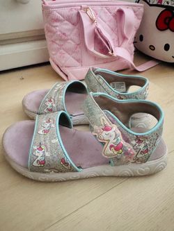 Girls Unicorn Glitter Sandals