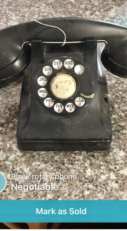 Black rotary phone