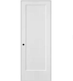 30 in. x 96 in. 1 Panel Left-Handed Primed Composite Hollow Core Single Prehung Interior Door 4-9/16 in. Flat Jamb
