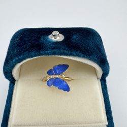 14k Yellow Gold Butterfly Ring