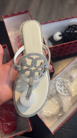 Tory Burch Miller Crystal Sandal White