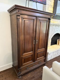 Wood Wardrobe Armoire with Working Locks & Key | 2 Doors and Bottom Drawer