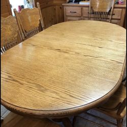 Solid Oak Table with 6 Chairs