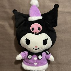 2023 Sanrio Kuromi Holiday Outfit 11” Soft Plush Stuffed Toy Christmas Santa