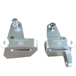 Alloyworks Upper & Lower Power Steering Bracket For 1992-00 Honda Civic B16 GSR P72 LS-VTEC Silver