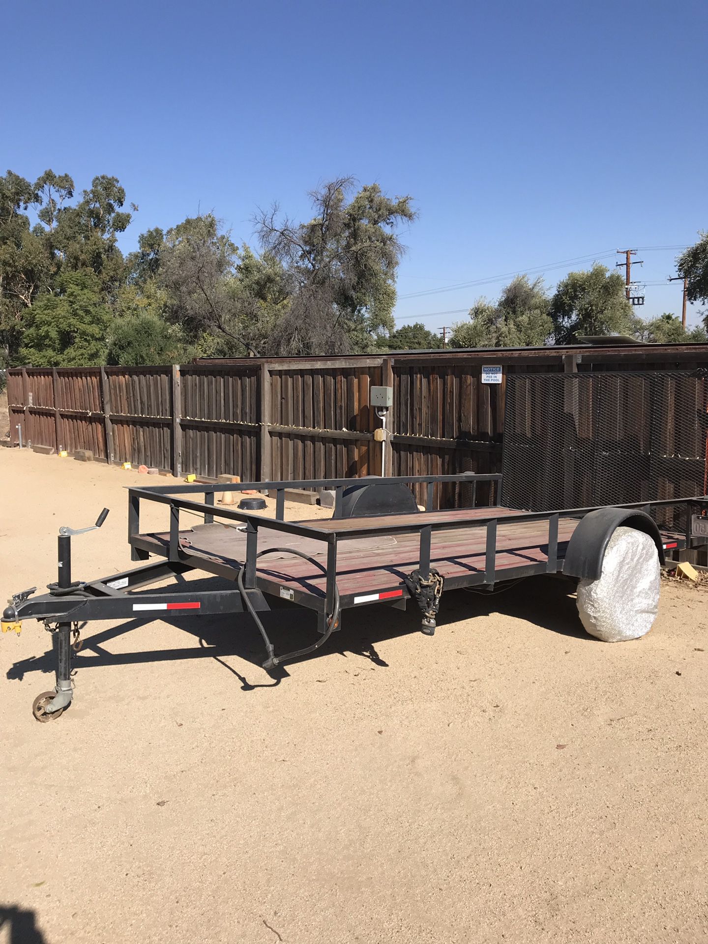 6.5X12 motorcycle quad utility trailer 2016 model works great . Title in hand current tags $1,950 dead firm