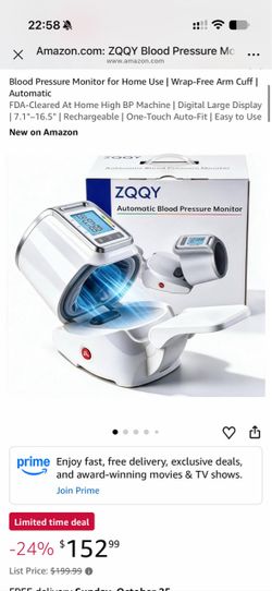Blood Pressure Monitor for Home Use | Wrap‑Free Arm Cuff | Automatic FDA‑Cleared At Home High BP Machine | Digital Large Display | 7.1"–16.5" | Rechar