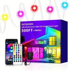 500ft Permanent Outdoor Lights RGB with App Control Remote DIY IP67 Waterproof Decoration