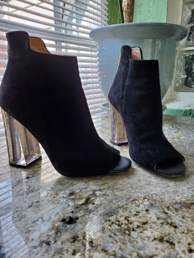 $10 Calvin klein Black Suede Open Toe Booties 7.5