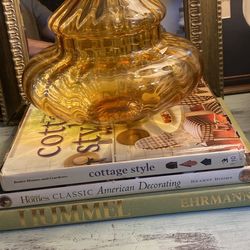 Empoli vintage amber glass jar