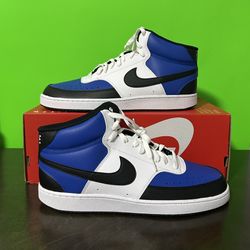 Nike Court Vision Mid Next Nature AF Shoes White Blue FQ8740-480 -  Mens Size 13