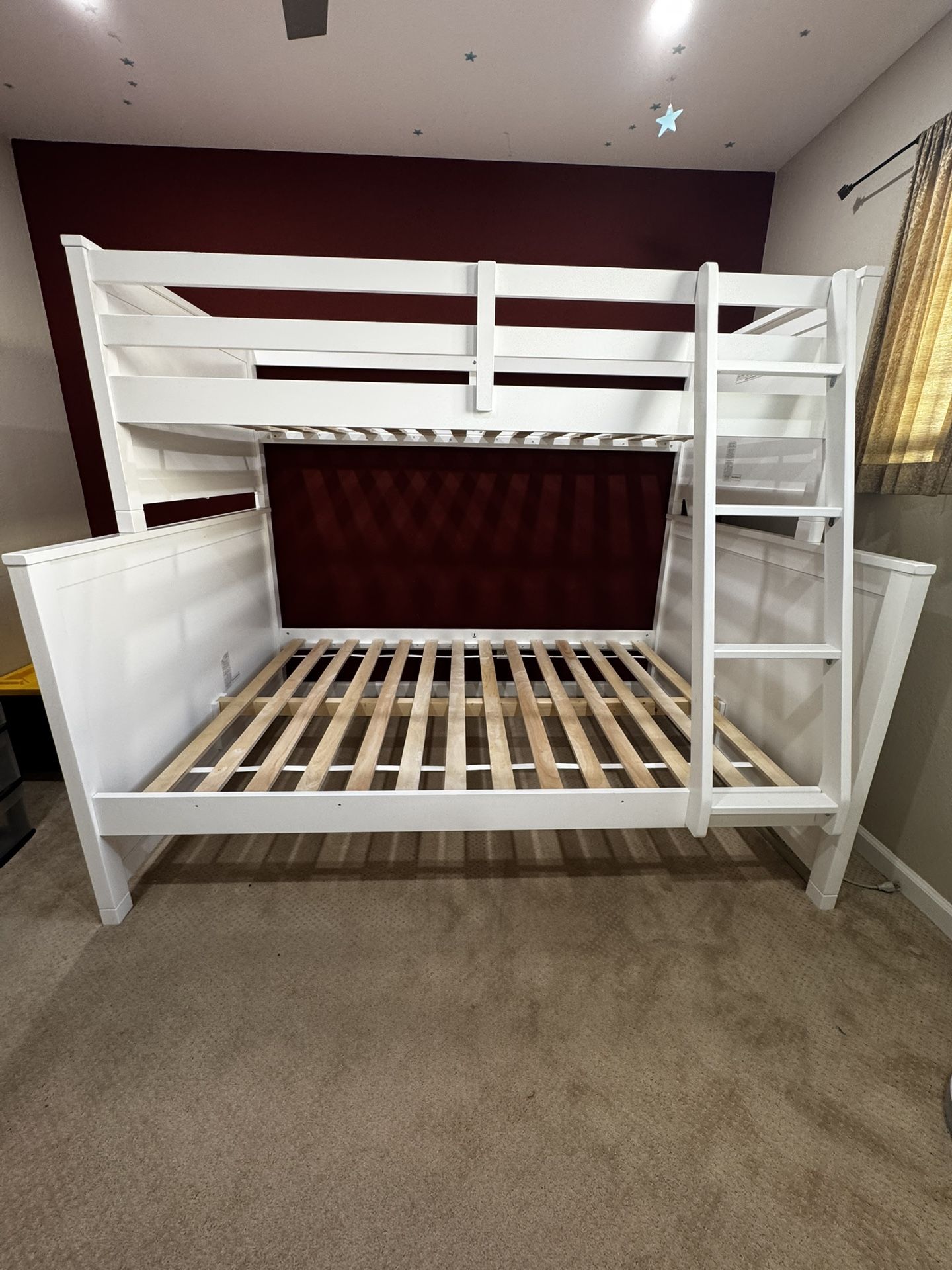 Living Spaces White Wooden Bunk Bed – Great Condition