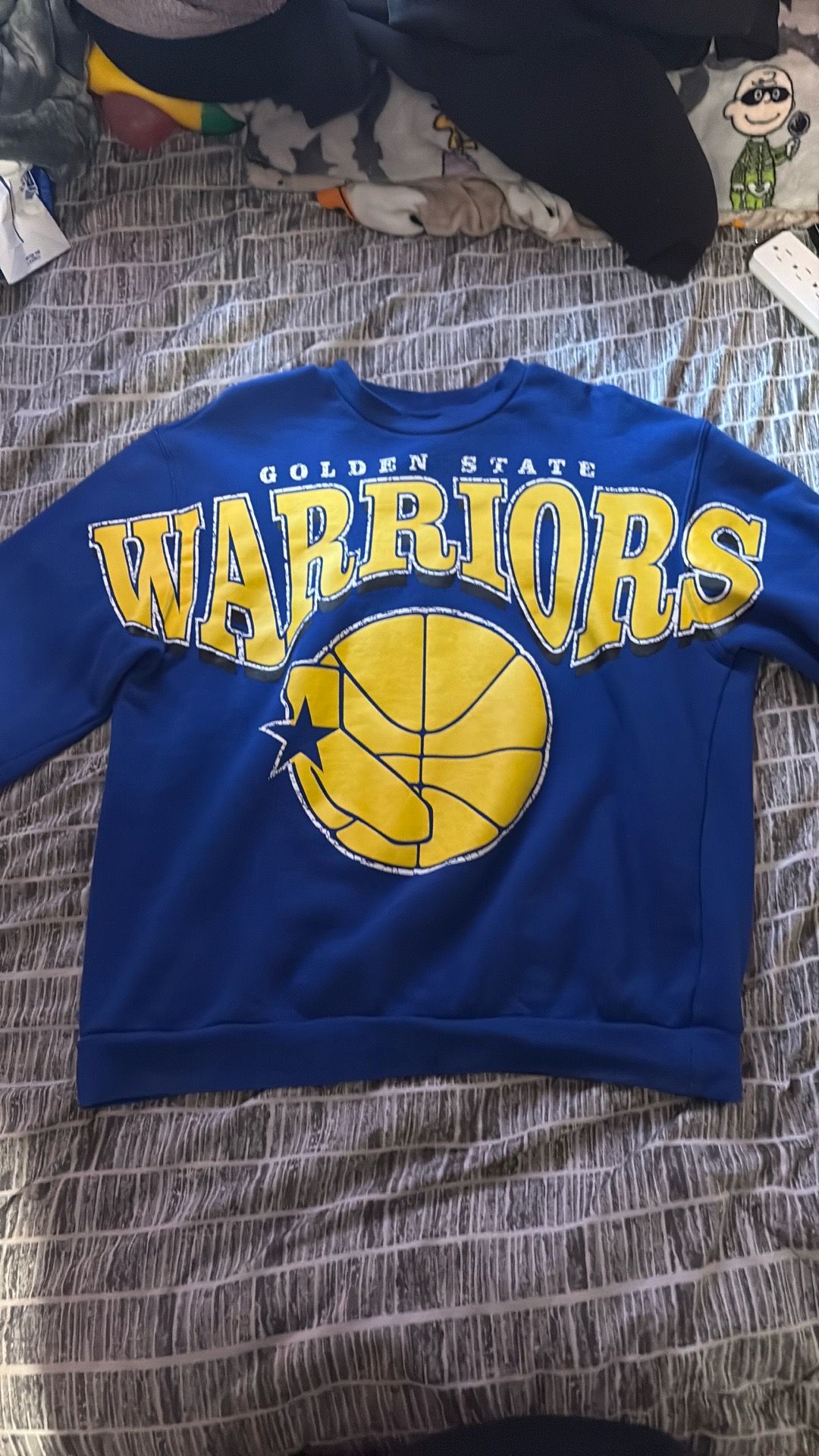 Golden State Warriors Mitchell & Ness Hardwood Classics Fashion Fleece Pullover Sweatshirt - Royal
