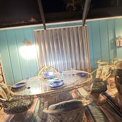 MCM Woodard  Indoor/Outdoor Patio  Dining Set