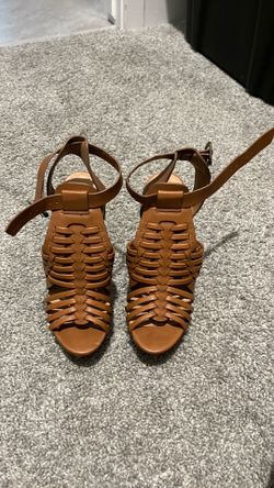 Brown high heels