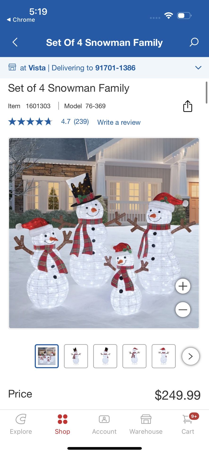 Set of 4 Snowman Family