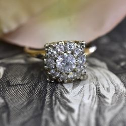 10k yellow gold engagement ring, size 6